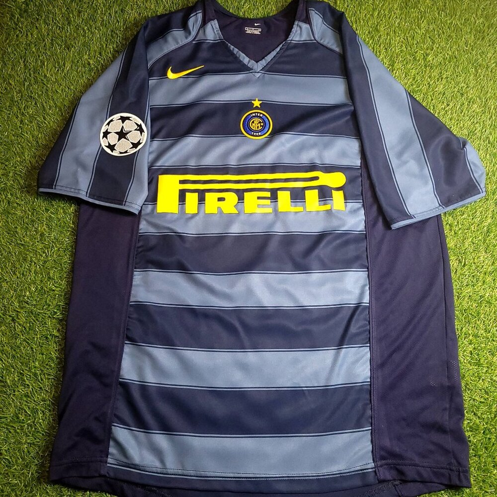 Adriano Inter Milan 2004 2005 2006 Third UEFA Soccer Jersey Shirt L - Picture 2 of 9